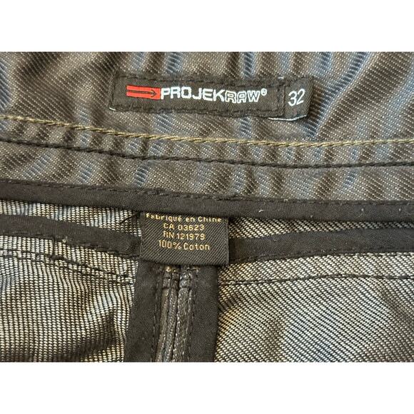 Projek Raw Wax Coated Jeans Men’s 32 X 32 Black Moto Regular Fit Loose - Picture 5 of 13